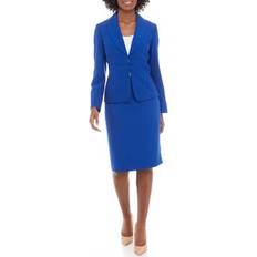 Blue - Women Suits Le Suit Shawl-Collar Slim Skirt Suit, Regular and Petite Sizes Twilight Blue