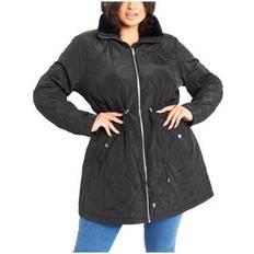 Avenue Women Outerwear Avenue COAT FUR COLLAR PADDED Black 26-28 26-28