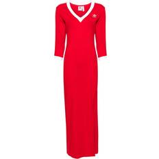 Adidas Herren Kleider Adidas 3-Stripes Jersey-Kleid Damen Baumwolle/Elastan Rot