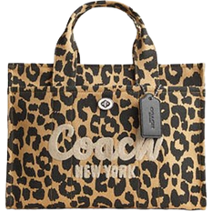 Coach Cargo Tote Bag With Leopard Print - Silver/Leopard