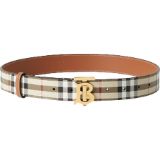 Cotton Belts Burberry Check & Leather TB Belt - Archive Beige/Light Gold