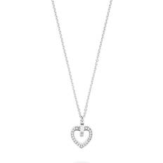 Jette Strong Heart Necklace - Silver/Transparent