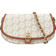 Michael Kors Mila Small Empire Signature Logo Shoulder Bag - Vanilla/Luggage
