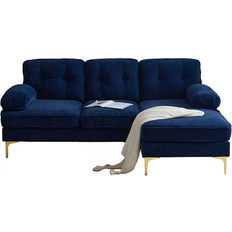 Simplie Fun Couches For Living Room Blue Sofa 83" 3 Seater
