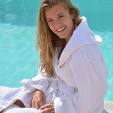 Hvite Morgenkåper & Badekåper Deluxe Velour Bathrobe With Hood White