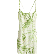 Baumwolle - Kurze Kleider H&M Strappy Dress - White/Palm Leaves