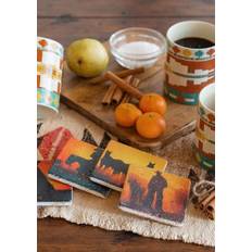 HiEnd Accents Pueblo Aztec Design Southwestern with Coaster Mug 20fl oz 8pcs