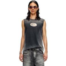 Diesel Cotton Tank Tops Diesel T-Brico Faded Tank Top With Puffy Oval