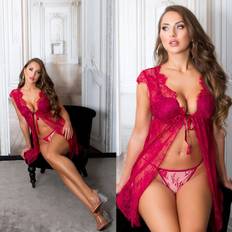 Damen - Rot Unterwäschesets Koucla Spitzen Dessous-Set Bordeaux One Einheitsgröße