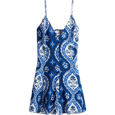 H&M A-Line Slip Dress - Bright Blue/Patterned