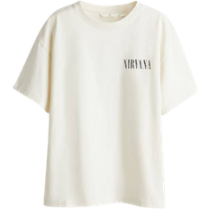 H&M Women Oversize-T-Shirt - Cream/Nirvana