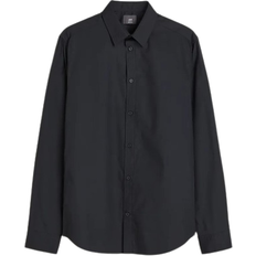 Baumwolle - Herren Hemden H&M Slim Fit Easy-Iron Shirt - Black