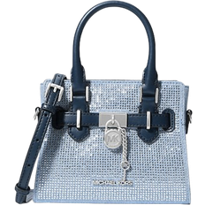 Michael Kors Hamilton Extra Small Crystal Embellished Washed Satchel - Denim