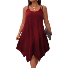 Shein LUNE Plus Size Asymmetric Hem Sleeveless Dress With Double Shoulder Straps