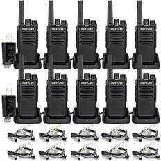 Walkie talkie long range Retekess RT68 Two-Way Radios Long Range Walkie Talkies for Adults 2 Way Radio with Earpiece Walkie Talkie Rechargeable with Charging Base for Manufacturing Restaurant Business10 Pack