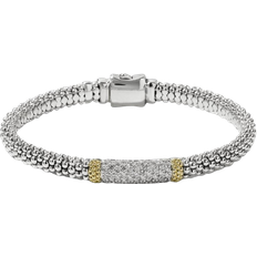 Lagos Lux Caviar Single Station Bracelet - Silver/Gold/Diamonds