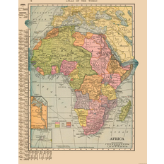 Maps of the Past Africa Hammond 1910 Beige Poster 23x30"