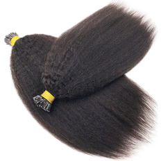 Kinky wig Eayon Hair Kinky Straight Human Hair 24" Natural Black 2-pack