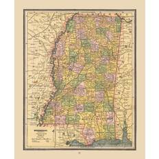 Maps of the Past Mississippi Cram 1888 Poster 23x27.9"