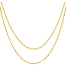 Nuragold Rope Chain Diamond Cut Necklace 2.5mm - Gold