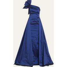 Men - Short Dresses One-Shoulder Pleated Stretch Taffeta Gown SAPPHIRE