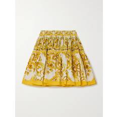 Women - Yellow Skirts Dolce & Gabbana Majolica cotton short circle skirt multicolor