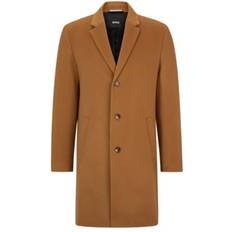 Hugo Boss Men Coats Hugo Boss Men's Fully Lined Regular-Fit Coat Beige 46R