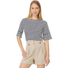 Tommy Hilfiger Women T-shirts Tommy Hilfiger Women's Mixed-Stripe Crewneck Short-Sleeve Top Sky Capt/i