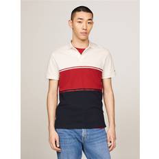 Tommy Hilfiger Red Polo Shirts Tommy Hilfiger Men's Regular-Fit Colorblocked Polo Shirt Dark Magma