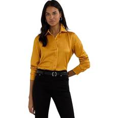 Women - Yellow Shirts Lauren Ralph Lauren Women's Satin Charmeuse Shirt Yellow