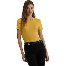 Women - Yellow T-shirts Lauren Ralph Lauren Women's Short-Sleeve Crewneck Tee Yellow