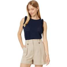 Tommy Hilfiger Women Tank Tops Tommy Hilfiger Women's Solid-Color Textured Ruffled Tank Top Sky Capt