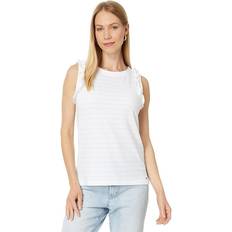 Tommy Hilfiger Women Tank Tops Tommy Hilfiger Women's Solid-Color Textured Ruffled Tank Top Brt White