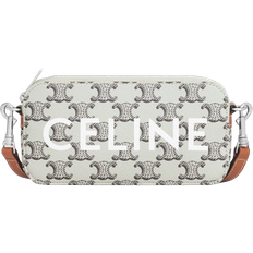 Celine Horizontal Pouch in Triomphe Canvas with Celine Print - Tan/Ecru