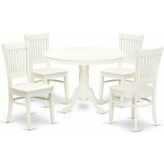 Alcott Hill Devoe Linen White Dining Set 42" 5