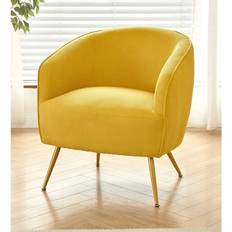 US Pride Furniture Luxury Elegance Yellow Armchair 29.5"