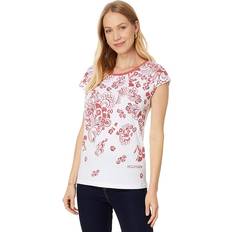 Tommy Hilfiger Red T-shirts Tommy Hilfiger Women's Printed-Front Crewneck Top Minerl Red