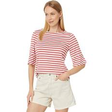 Tommy Hilfiger Red T-shirts Tommy Hilfiger Women's Mixed-Stripe Crewneck Short-Sleeve Top Mnrl Rd/iv