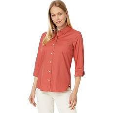 Tommy Hilfiger Women Shirts Tommy Hilfiger Women's Cotton Roll-Tab Button Shirt Min Red