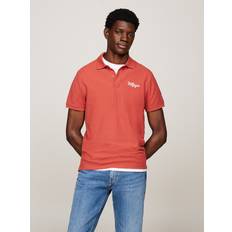 Tommy Hilfiger Red Polo Shirts Tommy Hilfiger Men's Regular Fit Stitch Logo Polo Red Terra Red