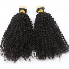 Wigs Eayon Hair Tape In Hair Extension Afro Kinky Curly Human Hair 18 inch & 20 inch 2-pack Natural Black