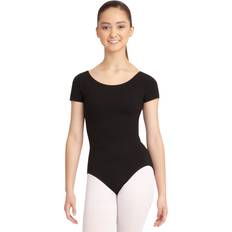 XL Swimwear Capezio Women's Classic Short Sleeve Leotard,Black,X-Large