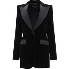 Dolce & Gabbana Polyester Suits Dolce & Gabbana Velvet Single Breasted Turlington Tuxedo Jacket