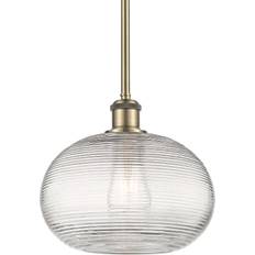 Innovations Lighting Ithaca Antique Brass/Clear Pendant Lamp 10"