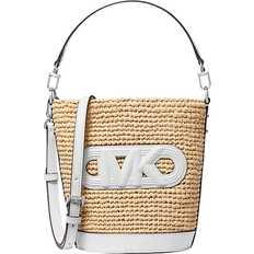 Michael Kors Damen Umhängetaschen Michael Kors Townsend Small Straw Messenger Bag - Nat/Opticwht