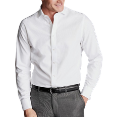 Mens white dress shirts Charles Tyrwhitt Clifton Non Iron Shark Collar Shirt - White