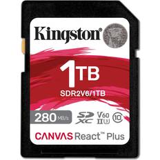 1 TB Minnekort Kingston Canvas React Plus SDXC Class 10 UHS-II U3 V60 280/150MB/s 1TB