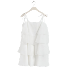 Hvite Kjoler Gina Tricot Organza Frill Mini Dress - Offwhite