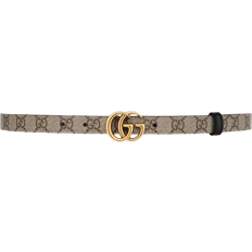 Gucci GG Marmont Reversible Thin Belt - Beige/Ebony