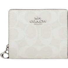 Coach Snap Wallet In Signature Canva - Silver/Chalk/Glacier White